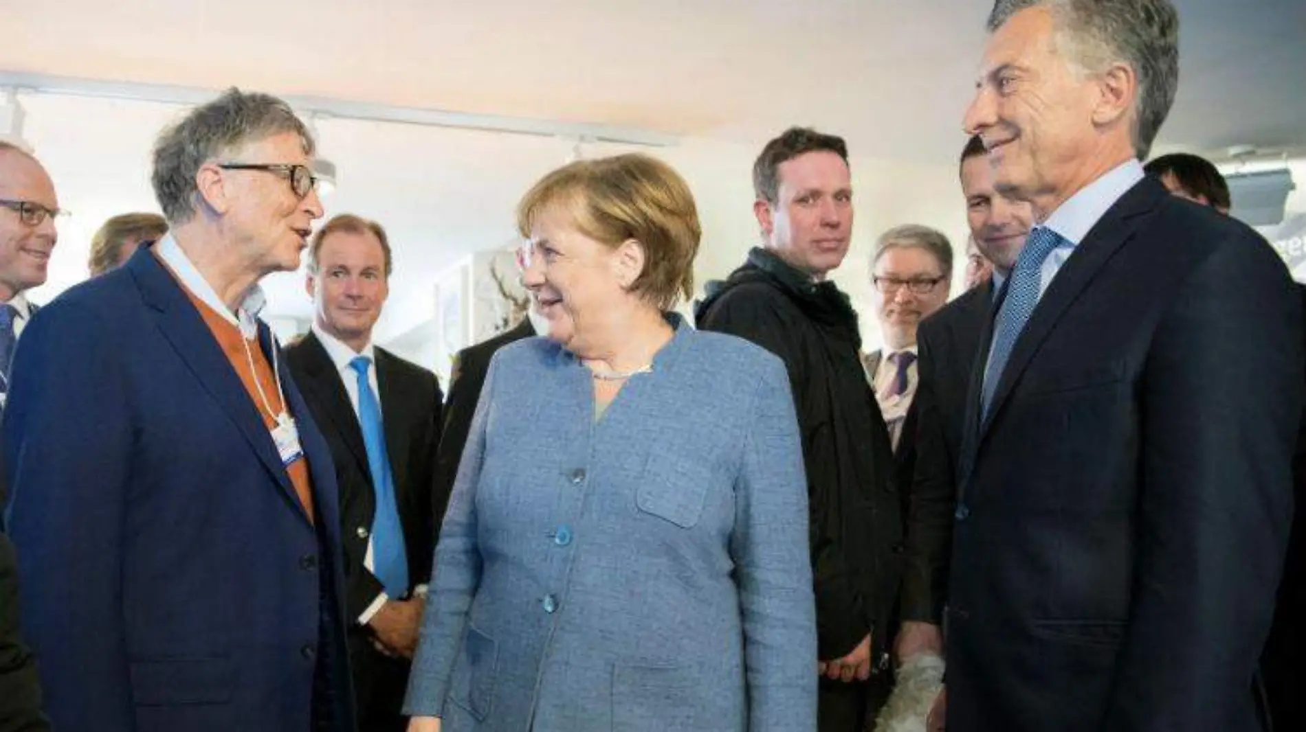 Macri-Bill Gates- Merkel AFP